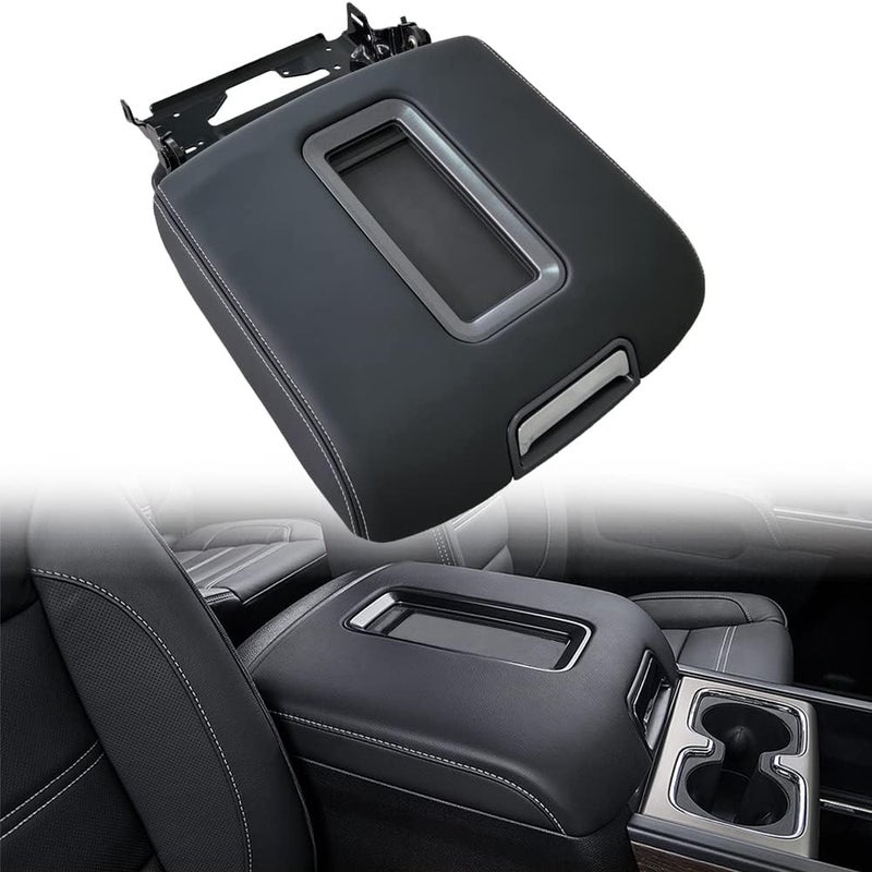 Dimeani Silverado Center Console Cover, Console Lid fit for 2014 2015 2016 2017 2018 2019 2020 Chevrolet Tahoe Chevy Suburban GMC Sierra 1500 2500 3500 2500HD 3500HD Yukon XL Armrest Cover 0227083AA - Image 1
